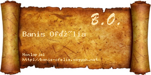 Banis Ofélia névjegykártya